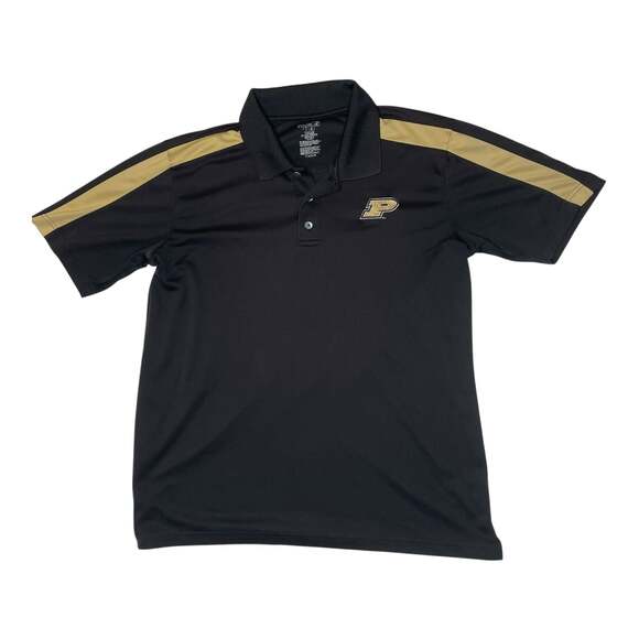 Pro Edge Other - Purdue Boilermakers Polo Shirt Men’s Large Black Gold Short Sleeve NCAA